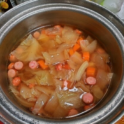 野菜がたっぷり取れますし、みそ汁よりは子どもも食べてくれたので、今後もスープはポトフを作っていこうと思います(^^)